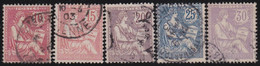 France   .    Y&T   .      124/128         .     O     .    Oblitéré - Oblitérés