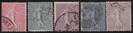 France   .    Y&T   .      129/133         .     O     .    Oblitéré - Usados