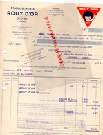 21-DIJON- FACTURE ROUT D' OR-PARIS -MME QUINT 2 PLACE MARCHE AU BLE VIERZON -1934- ANDRE SUGNOT BOURGES - Levensmiddelen
