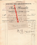 21- VERTAULT PAR MOLESME - RARE FACTURE ANDRE ROUSSELET -USINE DE BECHIMEUIL-FABRIQUE MANCHES PELLES MARTEAUX-1924 - Petits Métiers