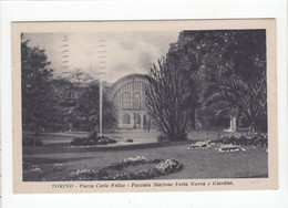 18701 " TORINO-PIAZZA CARLO FELICE-FACCIATA STAZIONE PORTA NUOVA E GIARDINI "-VERA FOTO-CART. POST. SPED.1937 - Stazione Porta Nuova