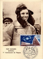 1963 " ESPACE / YURI GAGARIN (URSS) " Sur Carte Maximum. N° YT 1362. Parfait état. CM - Other & Unclassified