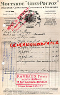 21- DIJON- RARE FACTURE MOUTARDE GREY POUPON-PARIS 1889 MEDAILLE OR- A STE ABEGY MARSEILLE 1939 RAMBAUD FRERES - Alimentaire