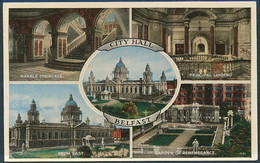 Northern Ireland, Belfast, City Hall / Multi-view - Marble Staircase, Pricipal Landing, Garden Of Remembrance - Belfast