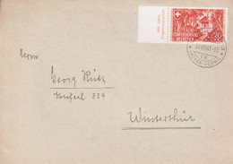 1941 Hohle Gasse Mi: 397 / ZNr: B14, Tabs: D. ( Briefabschnitt ) Stempel: St. Gallen - Lachen Vonwil - Brieven En Documenten