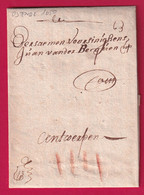 LETTRE DE 1650 TAXE ESPAGNOLE IIII OSTENDE BELGIQUE POUR ANVERS LETTRE COVER - 1621-1713 (Spanische Niederlande)