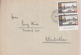 1942 Alt Genf  Paar Mi: 408 / ZNr: B15, ( Briefabschnitt ) Stempel: St. Gallen - Lachen - Vonwil - Brieven En Documenten