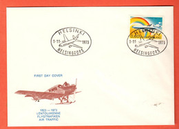 NAGR-17  FDC 1923-1973 LENTOLIIKENNE FLYGTRAFIKEN AIR TRAFFIC Helsinki 1.11.1973 Helsingfors - FDC