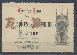 Etiquette HOSPICES De BEAUNE - BEAUNE Cuvée Nicolas Rolin 1959 - Bourgogne