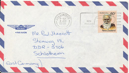 New Zealand Air Mail Cover Sent To Germany DDR Wellington 8-1-1981 Single Franked - Luftpost