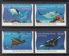 2021 Cocos Islands Reef Manta Ray Marine Life Complete Set Of 4  MNH  @ BELOW FACE VALUE - Kokosinseln (Keeling Islands)