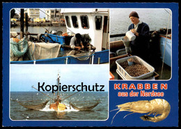 ÄLTERE POSTKARTE KRABBEN AUS DER NORDSEE KRABBENKUTTER SCHIFF KUTTER Bateau Crabes Crabs Ship Postcard Cpa Ansichtskarte - Pesca