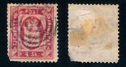 DANMARK 1871-4-1 4skilling Tjeneste - Cancelled - TJENESTE POST FRIMAERKE - 4 SK. 44 NÆSTVED. (Michel Di 2A) - Dienstmarken