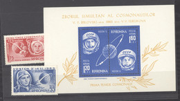 Roumanie  -  Avion   :  Yv  175-76  +  Bloc  55   **  Espace - Unused Stamps