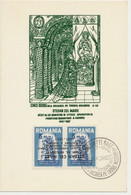 Romania Exile 1957 Stephen The Great Error Pair With Inverted Overprint Used On Maximum Card With Special Cancellation - Variétés Et Curiosités