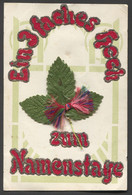 Flowers /  Embossed Relief, Namenstage Name Day, Year 1908 - Saluti Da.../ Gruss Aus...
