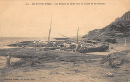 CPA ALGERIE LES ENVIRONS D'ALGERS LES BATEAUX DE PECHE DANS LA CRIQUE DE BOU HAROUN - Autres & Non Classés