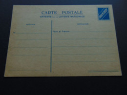 Carte Postale Publicitaire à Usage De Franchise Militaire De La Loterie Nationale - Pseudo-entiers Privés