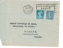 MARQUE POSTALE -  JEUX OLYMPIQUES 1924 - GARE ST LAZARE - 10-05-1924 - AFFRANCHISSEMENT 75 Cts - - Sommer 1924: Paris