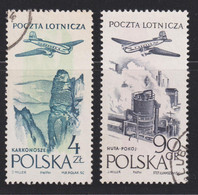 1957 Polen / Polska. Flugpost, Mi: PL 1035+1039° / Y&T: PL PA 41+45°, Stahlwerk + Karkonosze Gebirge - Usati