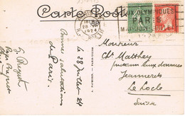 MARQUE POSTALE -  JEUX OLYMPIQUES 1924 - RUE DE LA BOETIE - 28-07-1924 - AFFRANCHISSEMENT 45 Cts - - Sommer 1924: Paris