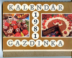 Calendrier Tchécoslovaquie 1981,kalendar Gazdinka, Calendrier Cuisinière Avec Des Recettes - Big : 1981-90