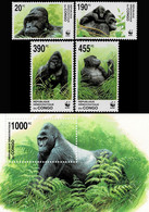 CONGO 2002 Mi 1708-1711 + BL 117 WWF  WWF GRAUER'S GORILLA MINT STAMPS ** - Gorillas