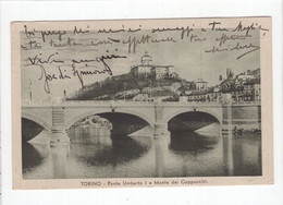 18712 " TORINO-PONTE UMBERTO I E MONTE DEI CAPUCCINI " -VERA FOTO-CART. POST. SPED.1936 - Pontes