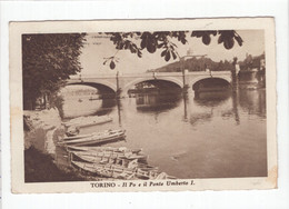 18714 " TORINO-IL PO E IL PONTE UMBERTO I " -VERA FOTO-CART. POST. SPED.1937 - Ponti