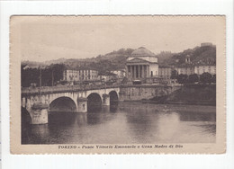 18717 " TORINO-PONTE VITTORIO EMANUELE E GRAN MADRE DI DIO " -VERA FOTO-CART. POST. SPED.1918 - Pontes