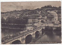 18722 " TORINO-PONTE SUL PO E GRAN MADRE DI DIO " ANIMATA-TRAMWAY-VERA FOTO-CART. POST. SPED.1948 - Ponts