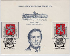 Repubblica Ceca 1993 Indipendenza, Stemma Nazionale Su Cartoncino F.D.C. - FDC
