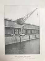 Planche Usine Industrie Grue Port Bateau Installations Maritimes De Bruges - Maschinen