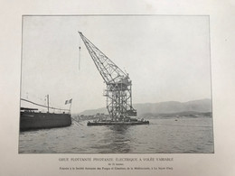 Planche Usine Industrie Grue Port Bateau Forges Et Chantiers De La Méditerranée à La Seyne Var - Maschinen