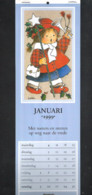 Volledige Kalender 1999 - 12 Illustraties (postkaarten) Van J. MOERMAN - JAKLIEN - Met Aangepast Rijmpje   (JM- K 1999) - Grand Format : 1991-00