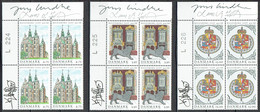 Lars Sjööblom. Denmark 2006. 400 Anniv. Rosenborg Castle. Michel 1428-1430. Plate Blocks MNH. Signed. - Blocks & Sheetlets