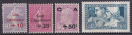 1928 - ANNEE COMPLETE YVERT N° 249/252 * MH  - COTE = 287 EUR. - - ....-1939