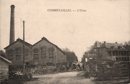 Commenailles * Route Et L'usine Du Village * Cheminée * Ligne Chemin De Fer Passage à Niveau - Autres & Non Classés