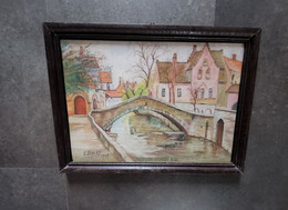 Aquarel Brugge 1947 Door E. Baert - Aquarelles