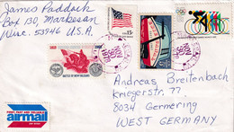 USA 1978 Air Mail Cover: Olympic Games Munich 1972 Cycling; Transport Erie Canal; Battle Of New Orleans; Flag - Estate 1972: Monaco