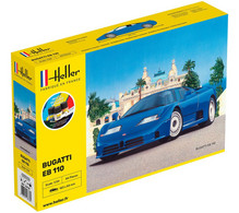 Heller - SET BUGATTI EB 110 Starter Kit + Peintures + Colle Maquette Kit Plastique Réf. 56738 NBO Neuf 1/24 - Carros