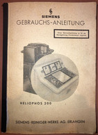 Siemens X-Ray Radiology - Heliophos 200 Gebrauchs-Anleitung 1950's Booklet - Machines