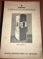 Siemens X-Ray Radiology - Helioskop 3 Gebrauchs-Anleitung 1950's Booklet - Maschinen