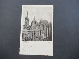 Feldpost 2.WK 3.Reich 1940 AK Bad Aachen Dom Werbestempel Fernsprecher Spart Zeit Und Geld - Lettres & Documents