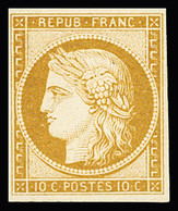 (*) N°1 10c Bistre-jaune, Neuf Sans Gomme, TB. Signé Scheller, A.Brun - 1849-1850 Cérès