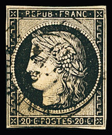 Obl N°3, 20c Noir Sur Jaune (filets Intacts) OBL T15 "Sarrebourg (52) 6 Janv 49". TB - 1849-1850 Cérès