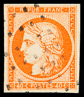 Obl N°5a 40c Orange Vif, Obl Gros Points. TTB. Signé Scheller, A.Brun - 1849-1850 Cérès