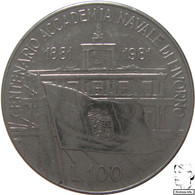 LaZooRo: Italy 100 Lire 1981 XF / UNC Livorno Naval Academy - Gedenkmünzen
