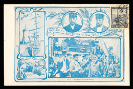 Lettre Argentine N°112 OBL Buenos Aires (vers 1903) Sur Carte Postale Bleue Commémorative De L'expédition De L'Antarctic - Andere & Zonder Classificatie