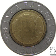 LaZooRo: Italy 500 Lire 1994 XF / UNC Luca Pacioli - Gedenkmünzen